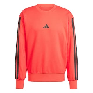 Foto 1 | Sudadera Essentials 3 Franjas Felpa Francesa Adidas Rojo Hombre