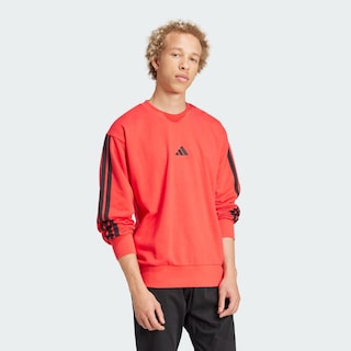 Foto 5 | Sudadera Essentials 3 Franjas Felpa Francesa Adidas Rojo Hombre