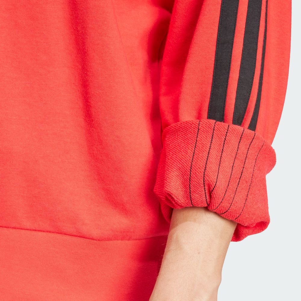 Foto 6 | Sudadera Essentials 3 Franjas Felpa Francesa Adidas Rojo Hombre