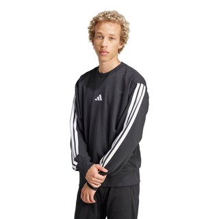 Foto 2 | Sudadera Essentials 3 Franjas Felpa Francesa Adidas Negro Hombre