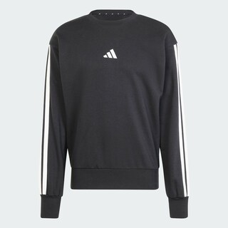 Foto 3 | Sudadera Essentials 3 Franjas Felpa Francesa Adidas Negro Hombre