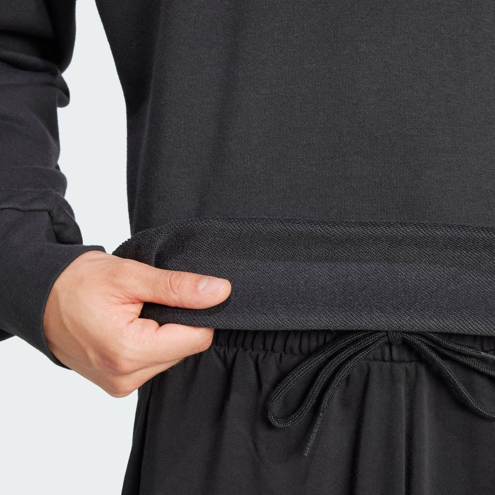Foto 6 | Sudadera Essentials 3 Franjas Felpa Francesa Adidas Negro Hombre
