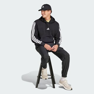 Foto 5 | Sudadera con Capucha Essentials 3 Tiras Felpa Francesa Adidas Negro para Hombre
