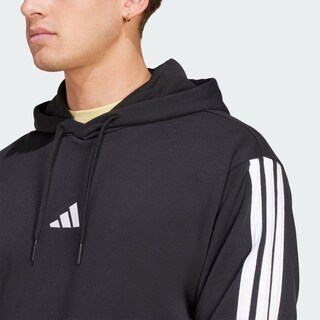 Foto 7 | Sudadera con Capucha Essentials 3 Tiras Felpa Francesa Adidas Negro para Hombre