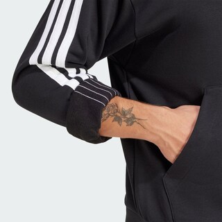 Foto 8 | Sudadera con Capucha Essentials 3 Tiras Felpa Francesa Adidas Negro para Hombre