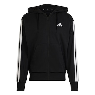Foto 1 | Sudadera con Gorro Essentials 3 Franjas Felpa Francesa Adidas Negro para Hombre