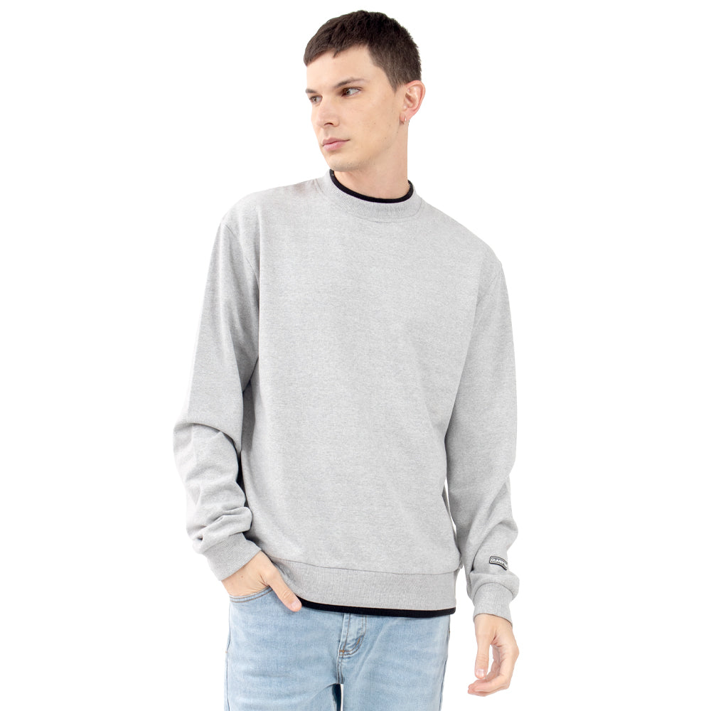 Sudadera Para Hombre Doble Cuello Lisa Quarry Color Gris