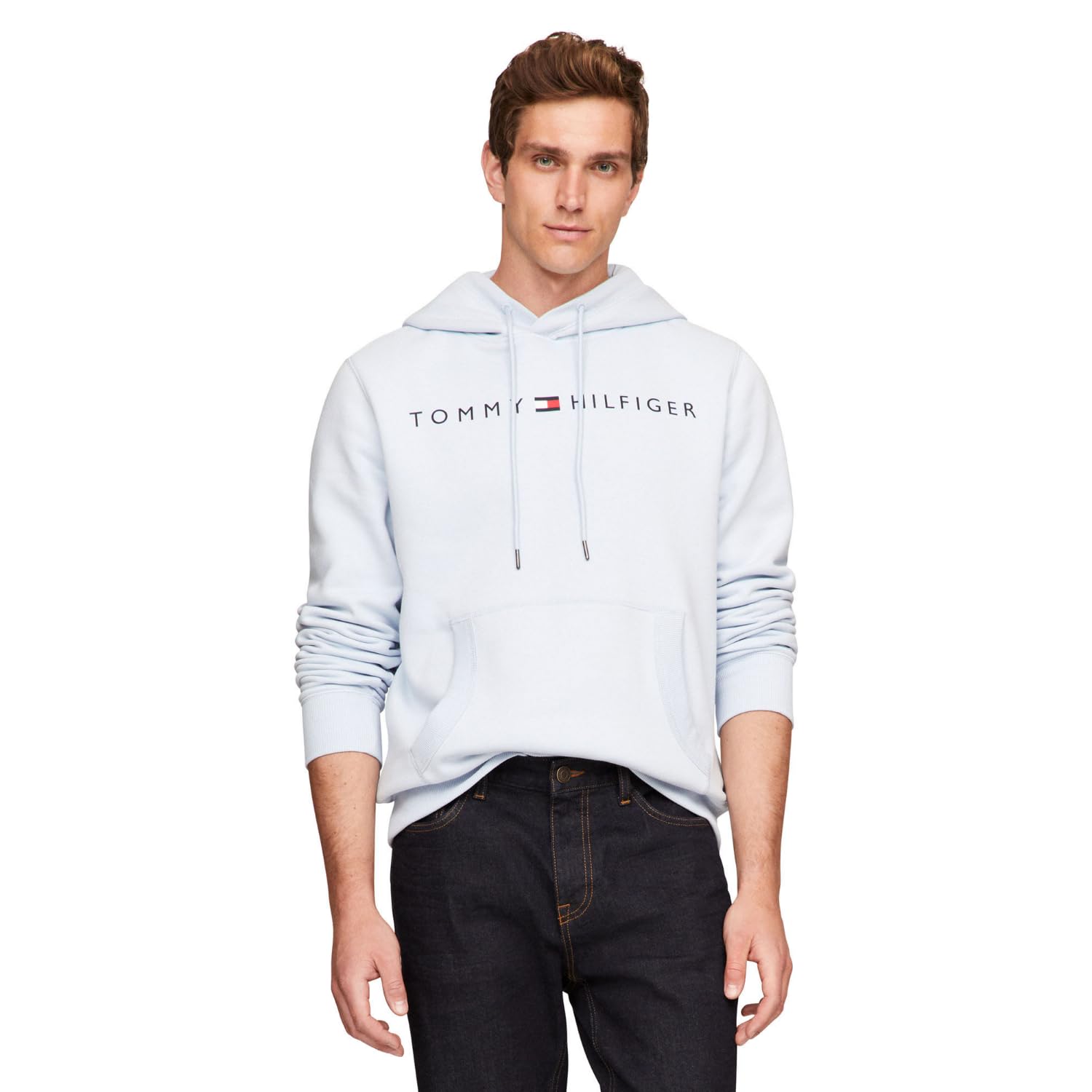 Sudadera Con Capucha Tommy Hilfiger Logo Para Hombre Breezy Blue - Venta Internacional.