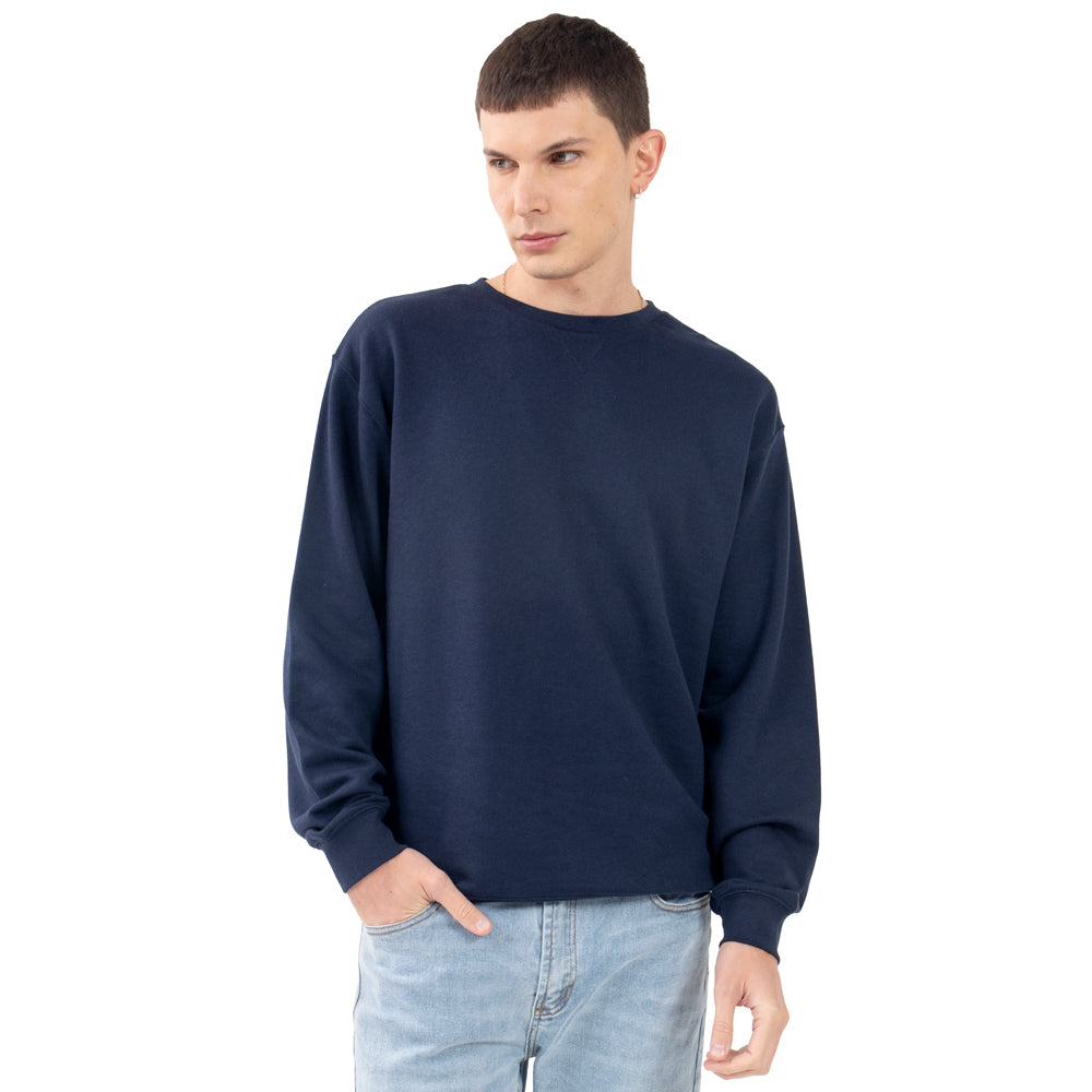 Sudadera Quarry Para Hombre Básica Slimfit Color Azul Marino