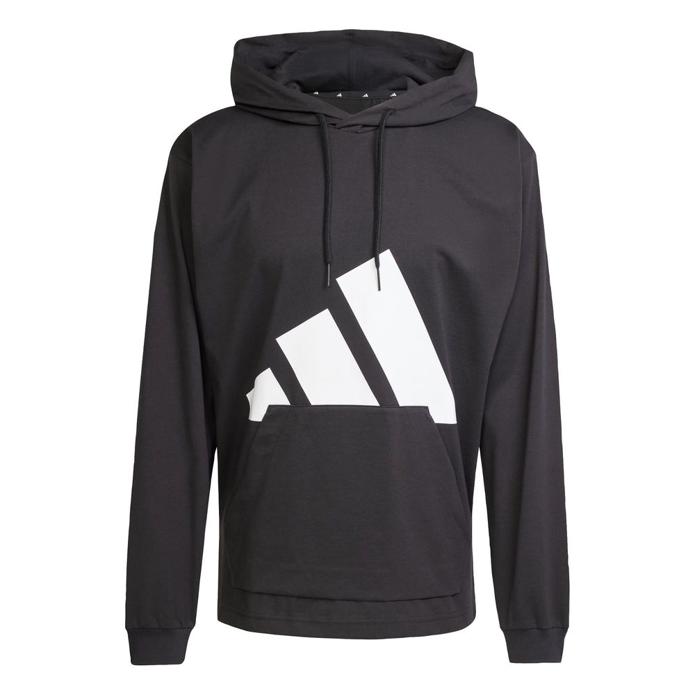Foto 2 pulgar | Sudadera Con Gorro Essentials Logo Grande Tejido Jersey Adidas Negro Hombre