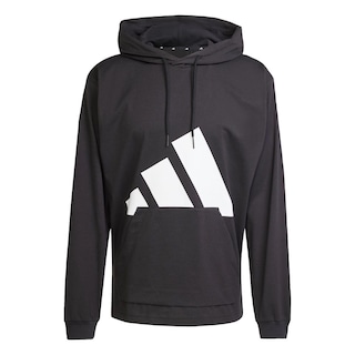 Foto 1 | Sudadera Con Gorro Essentials Logo Grande Tejido Jersey Adidas Negro Hombre