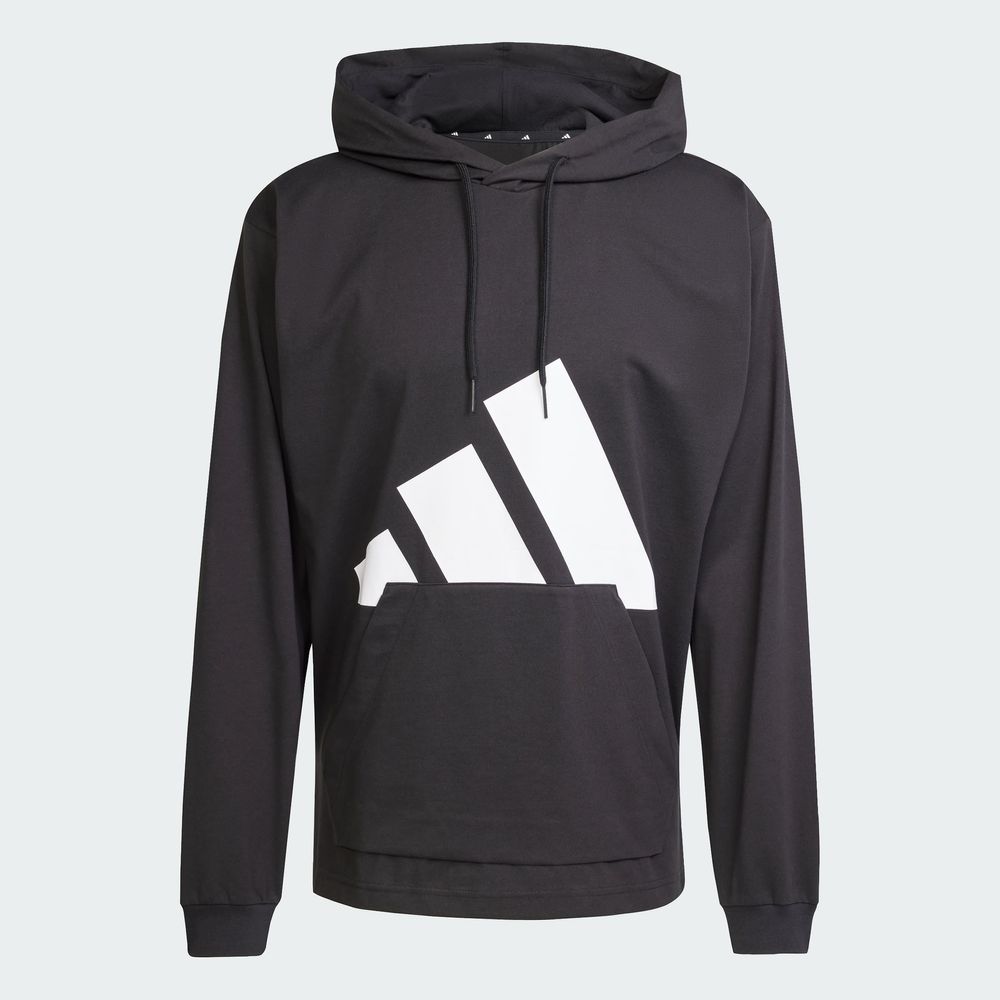 Foto 3 pulgar | Sudadera Con Gorro Essentials Logo Grande Tejido Jersey Adidas Negro Hombre
