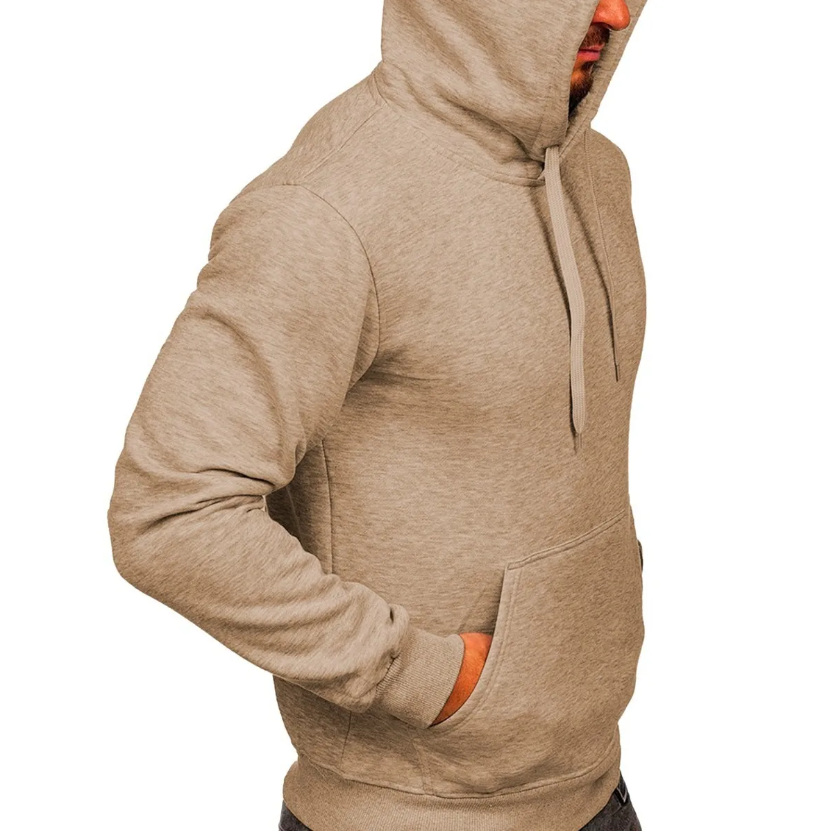 Foto 4 pulgar | Sudadera Hombre Con Capucha Deportiva Cafe Claro Talla: Xl Eo Safe Imports Esi-8643 Café