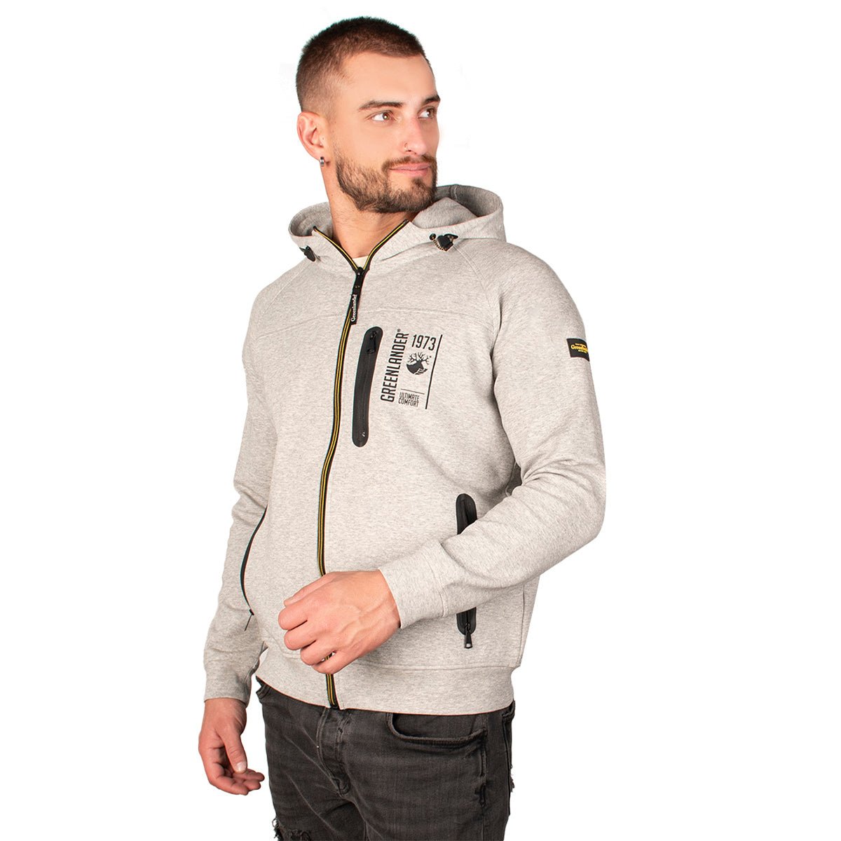 Foto 7 pulgar | Sudadera Greenlander Con Capucha Cierre Completo Y Bolsillos Con Cremallera Casual Para Hombre