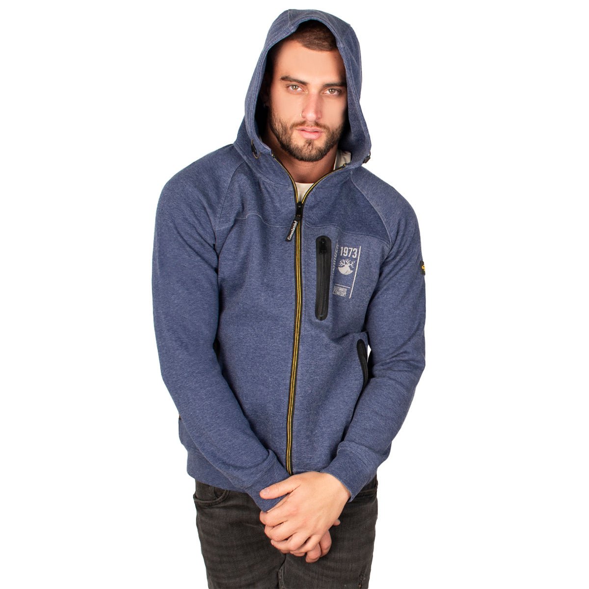 Foto 5 pulgar | Sudadera Greenlander Con Capucha Cierre Completo Y Bolsillos Con Cremallera Casual Para Hombre