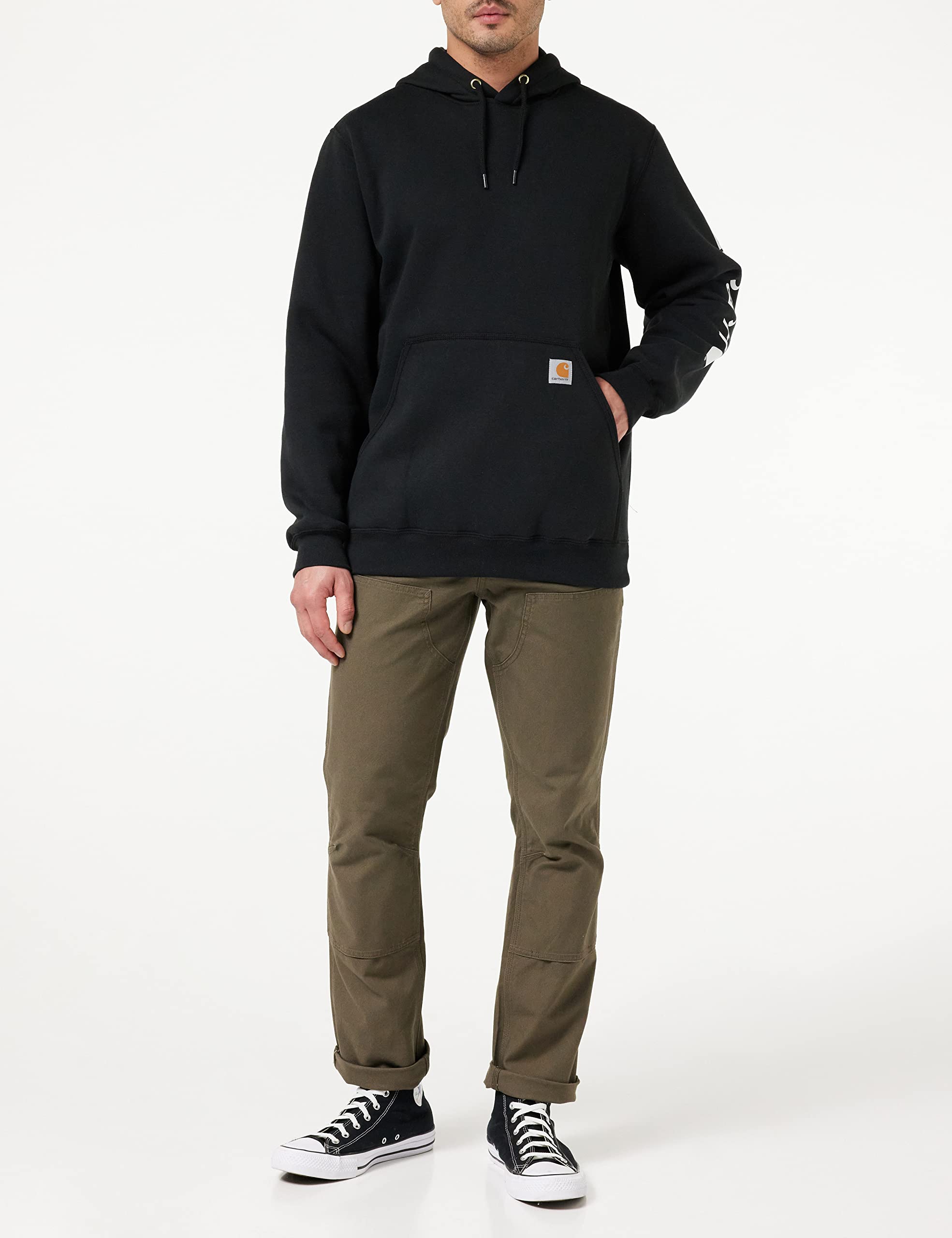 Foto 3 pulgar | Sudadera Carhartt Para Hombre, Holgada, Con Logotipo De Peso Medio, Negra - Venta Internacional.