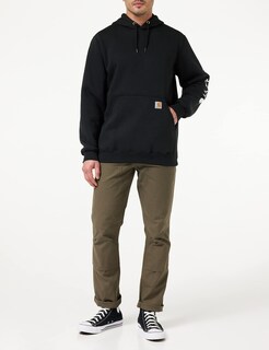 Foto 2 | Sudadera Carhartt Para Hombre, Holgada, Con Logotipo De Peso Medio, Negra - Venta Internacional.