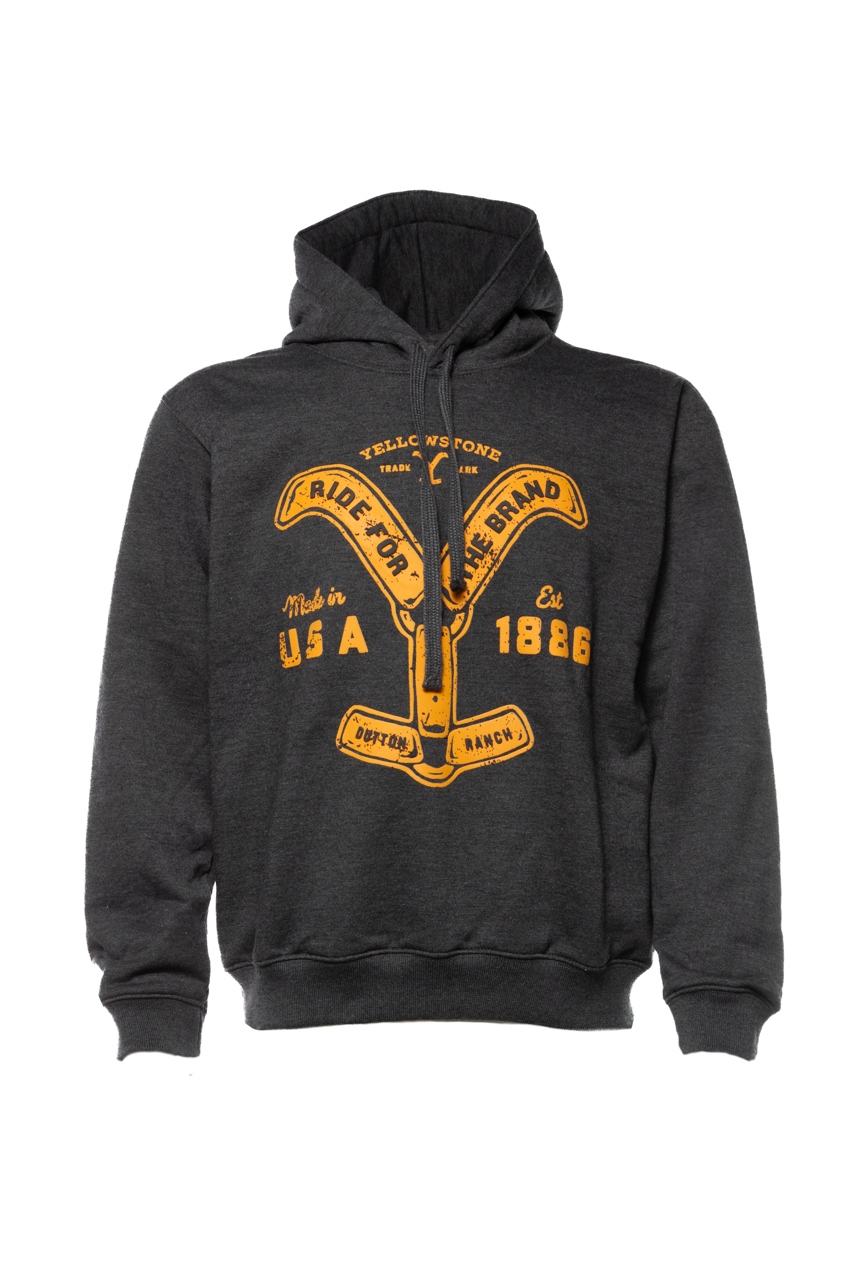 Foto 3 pulgar | Hoodie Yellowstone Ride The Brand Gris Oxford