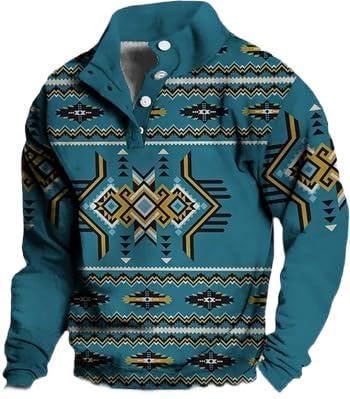 Foto 1 | Sudadera Zocavia Western Aztec Para Hombre Azul Talla S - Venta Internacional.
