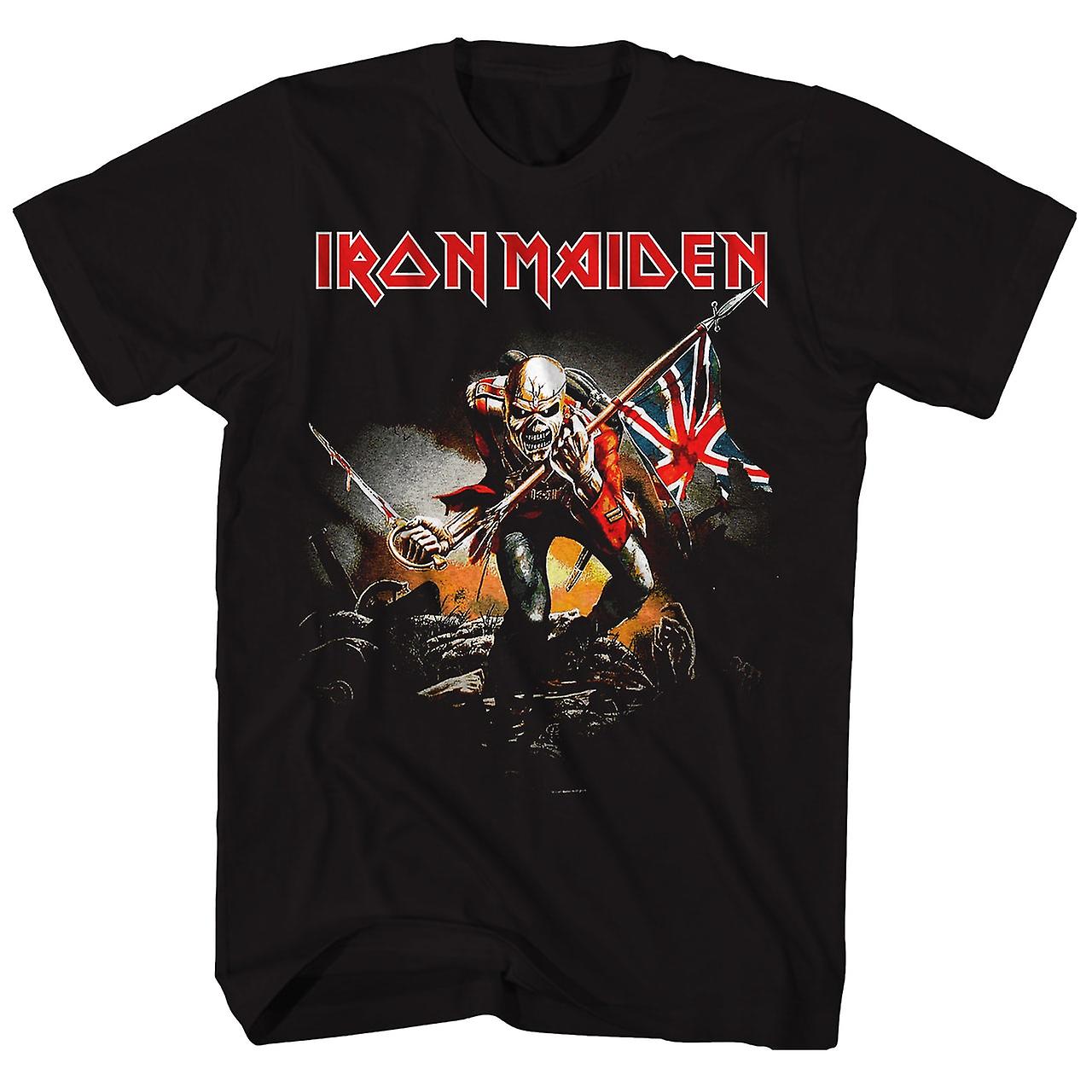 Foto 2 pulgar | Camiseta Rockinstone Iron Maiden Con La Bandera De The Trooper Union Art - Venta Internacional.