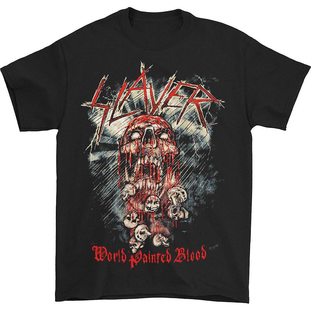 Foto 2 pulgar | Camiseta Rockinstone Slayer World Pintada Con Calavera De Sangre - Venta Internacional.