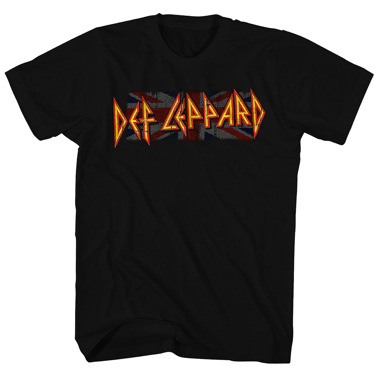 Foto 2 pulgar | Camiseta Rockinstone Def Leppard Con El Logotipo De Union Jack Para Hombre - Venta Internacional.