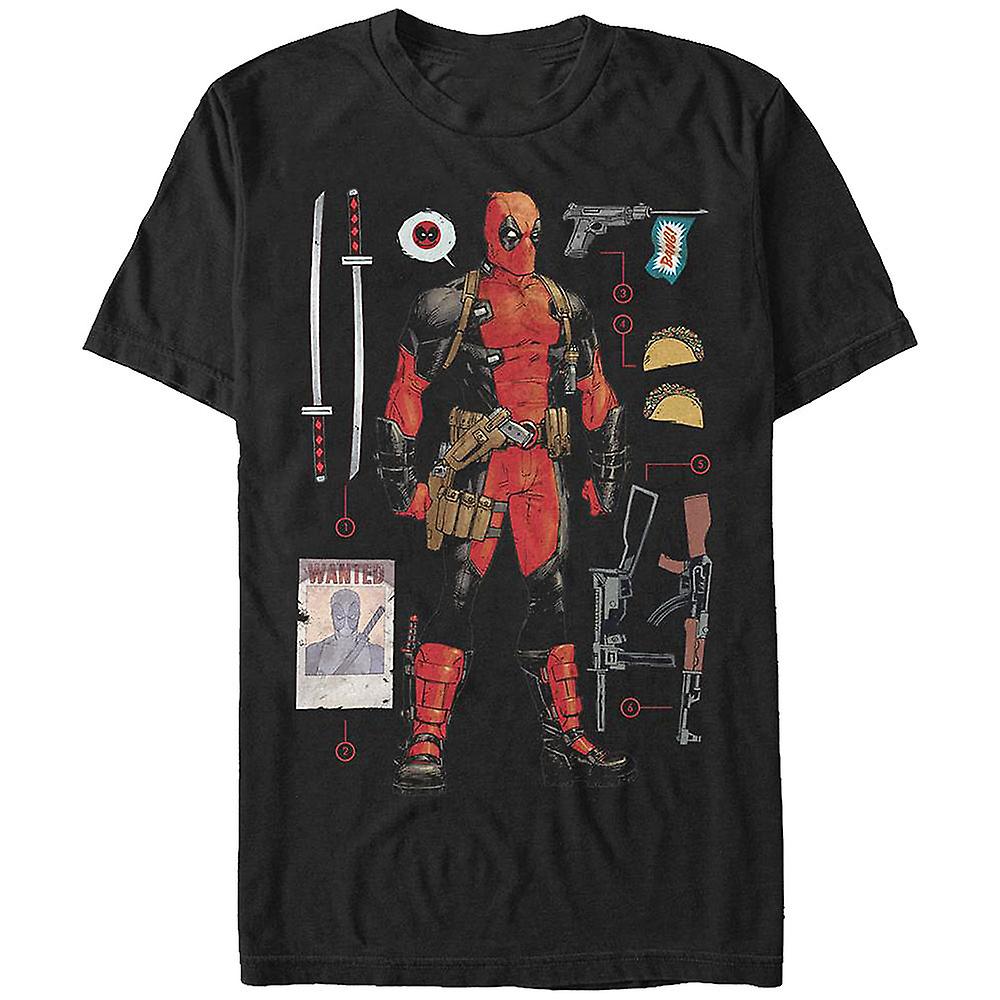 Foto 2 pulgar | Camiseta Rockinstone Numerated Items Deadpool 100% Algodón - Venta Internacional.