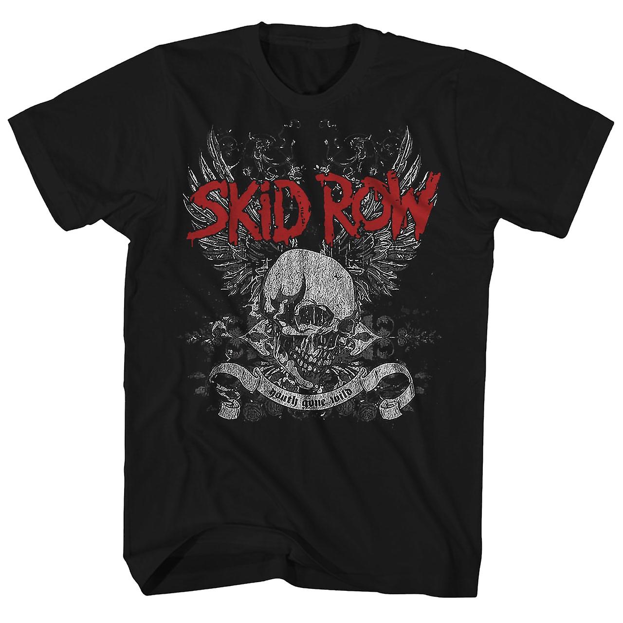 Camiseta Rockinstone Skid Row Skull & Wings 100% Algodón - Venta Internacional.