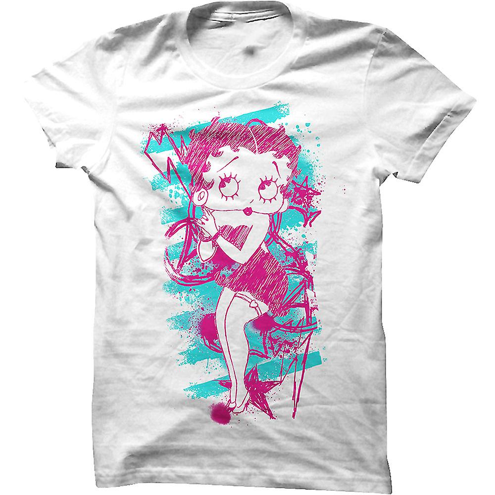 Foto 2 pulgar | Camiseta Rockinstone Junior Sketch Betty Boop 180 G/m² - Venta Internacional.