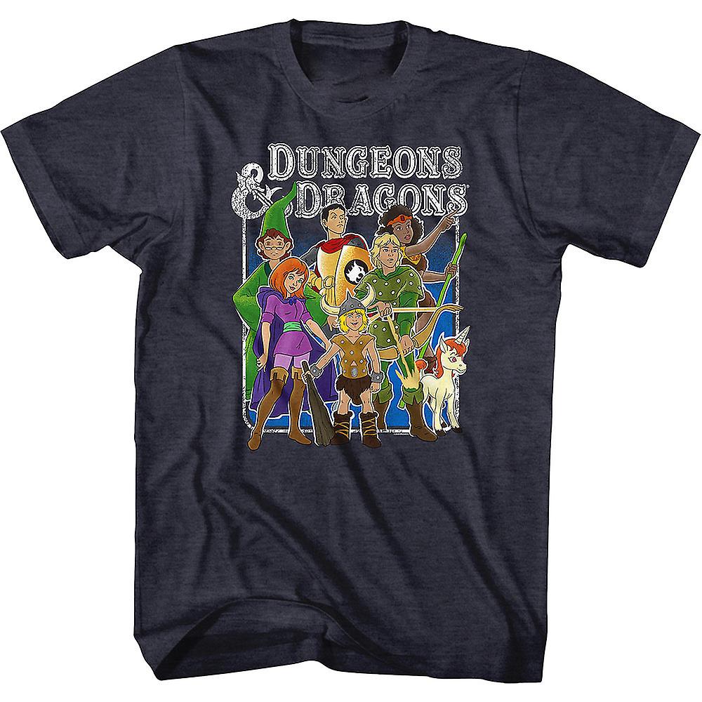 Foto 2 pulgar | Camiseta Rockinstone Navy Heather Animated Friends D&d - Venta Internacional.