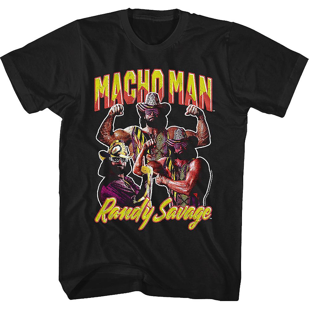 Foto 2 pulgar | Camiseta Rockinstone Collage Macho Man Randy Savage Para Hombre - Venta Internacional.