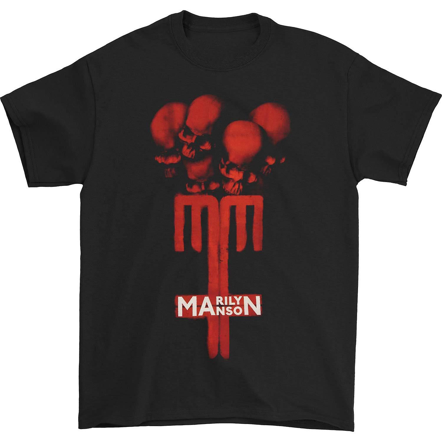 Foto 2 pulgar | Camiseta Rockinstone Marilyn Manson Skull Cross 100% Algodón - Venta Internacional.