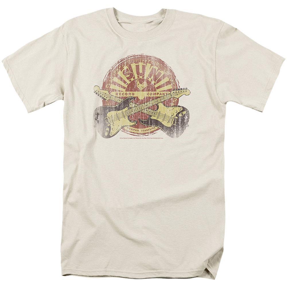 Foto 2 pulgar | Camiseta Sun Records Crossed Guitars Para Adulto, 100% Algodón - Venta Internacional.
