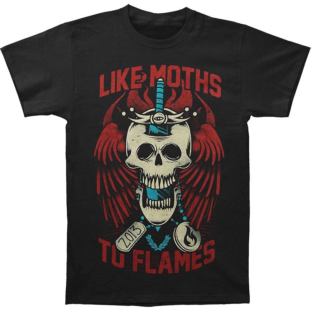 Foto 2 pulgar | Camiseta Rockinstone Like Moths To Flames Skull 180 G/m² - Venta Internacional.