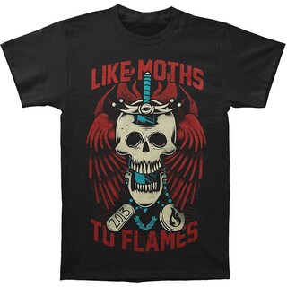 Foto 1 | Camiseta Rockinstone Like Moths To Flames Skull 180 G/m² - Venta Internacional.
