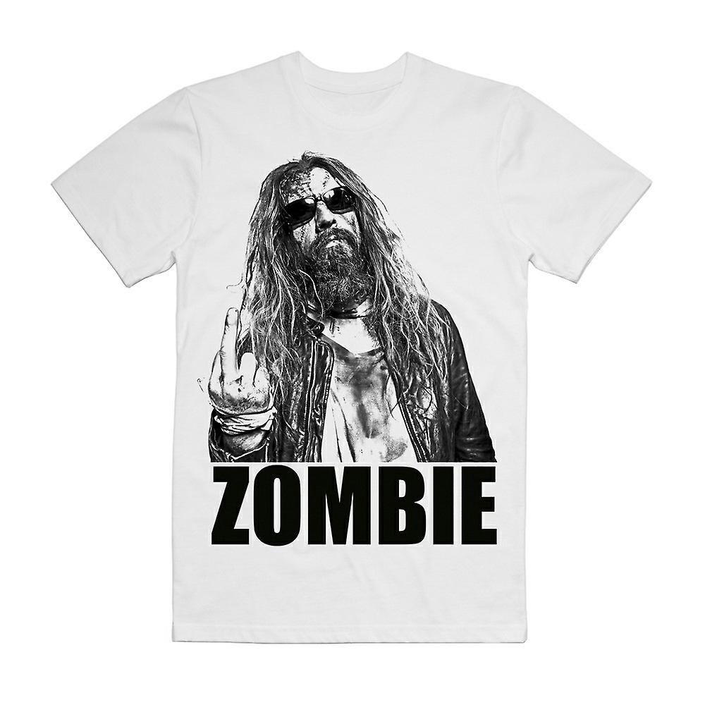 Foto 1 | Camiseta Rockinstone Rob Zombie Zero Fucks Given Ever White - Venta Internacional.