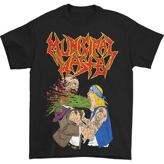 Foto 1 | Camiseta Rockinstone Municipal Waste Barfing 180 G/m², 100% Algodón - Venta Internacional.