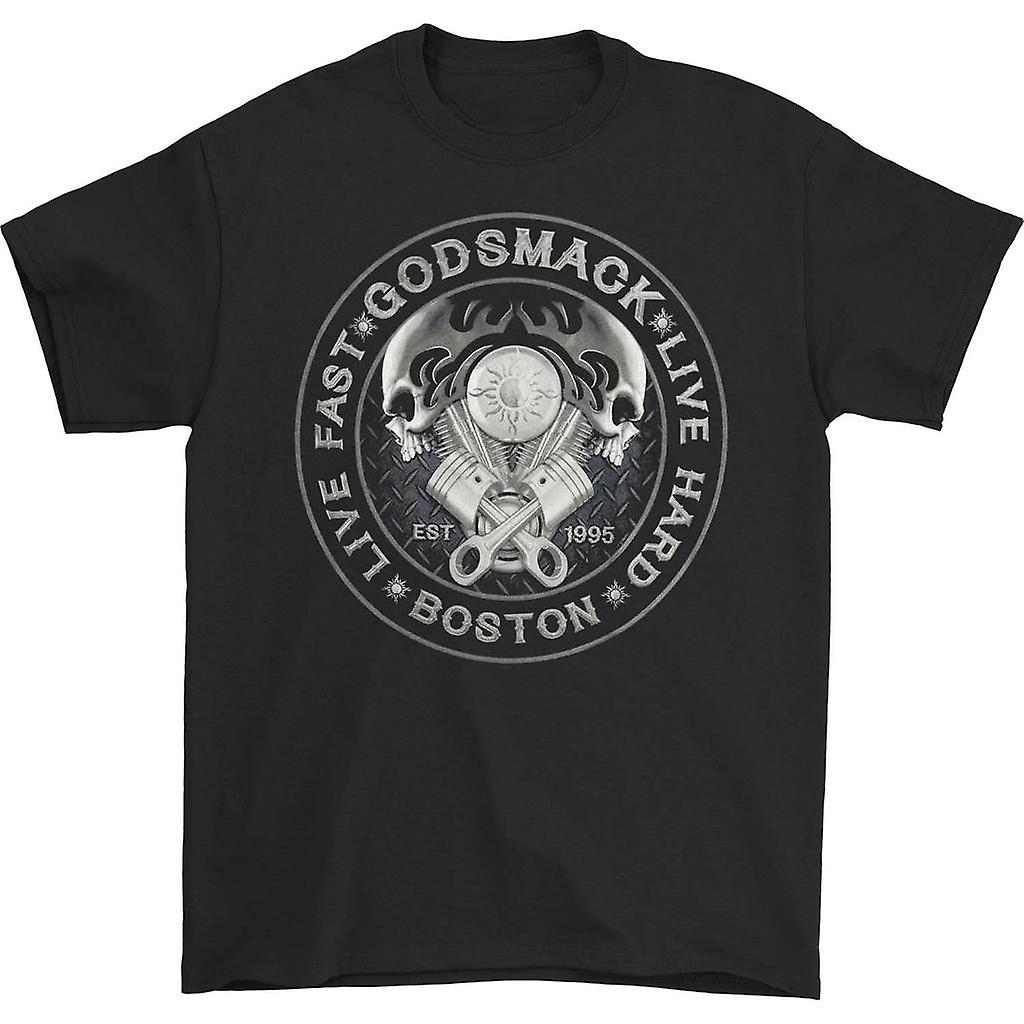 Foto 2 pulgar | Camiseta Rockinstone Godsmack Live Fast Live Hard Para Hombre - Venta Internacional.