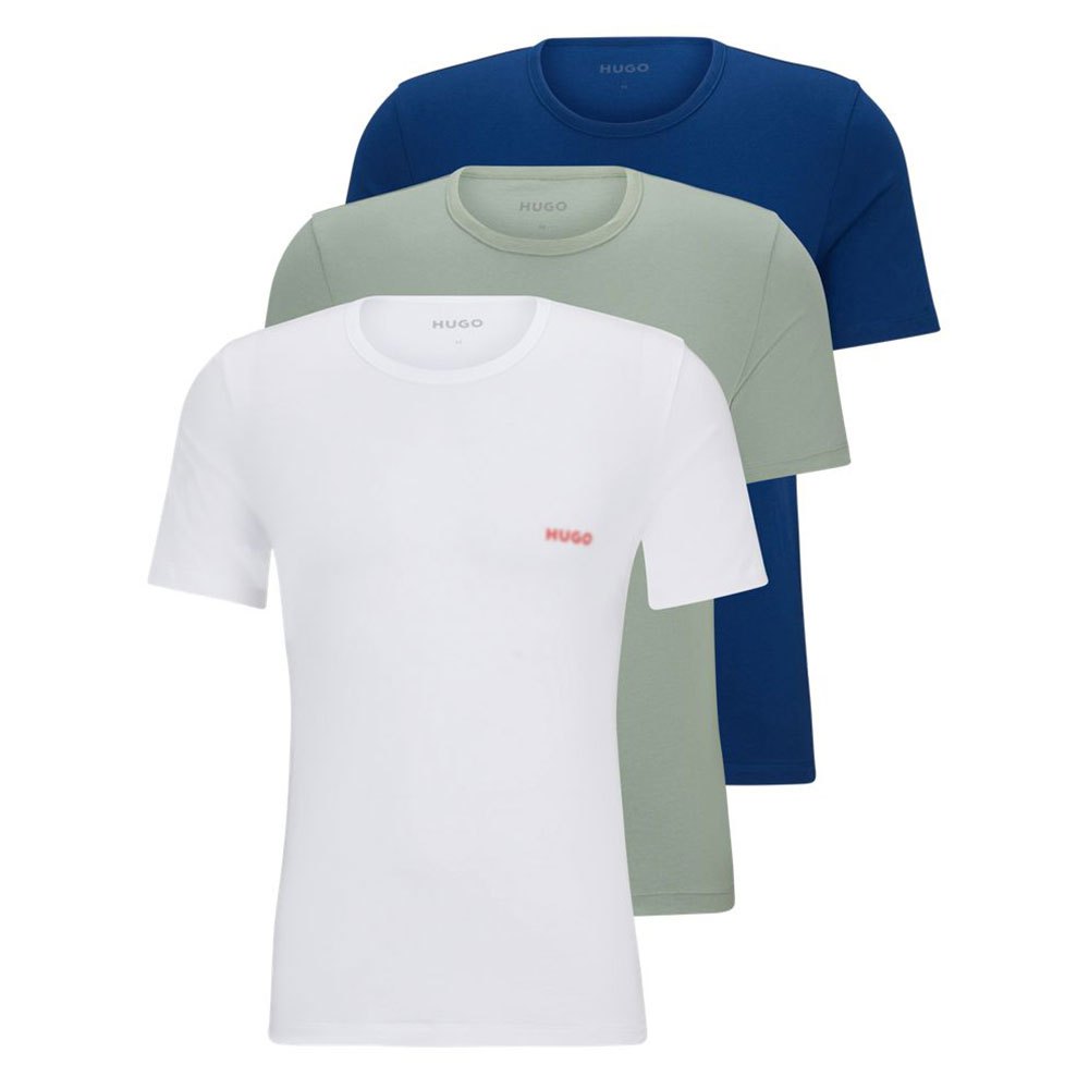 Foto 2 pulgar | Pack 3 Camisetas Boss De Algodon Para Hombre Verde/azul/blanco