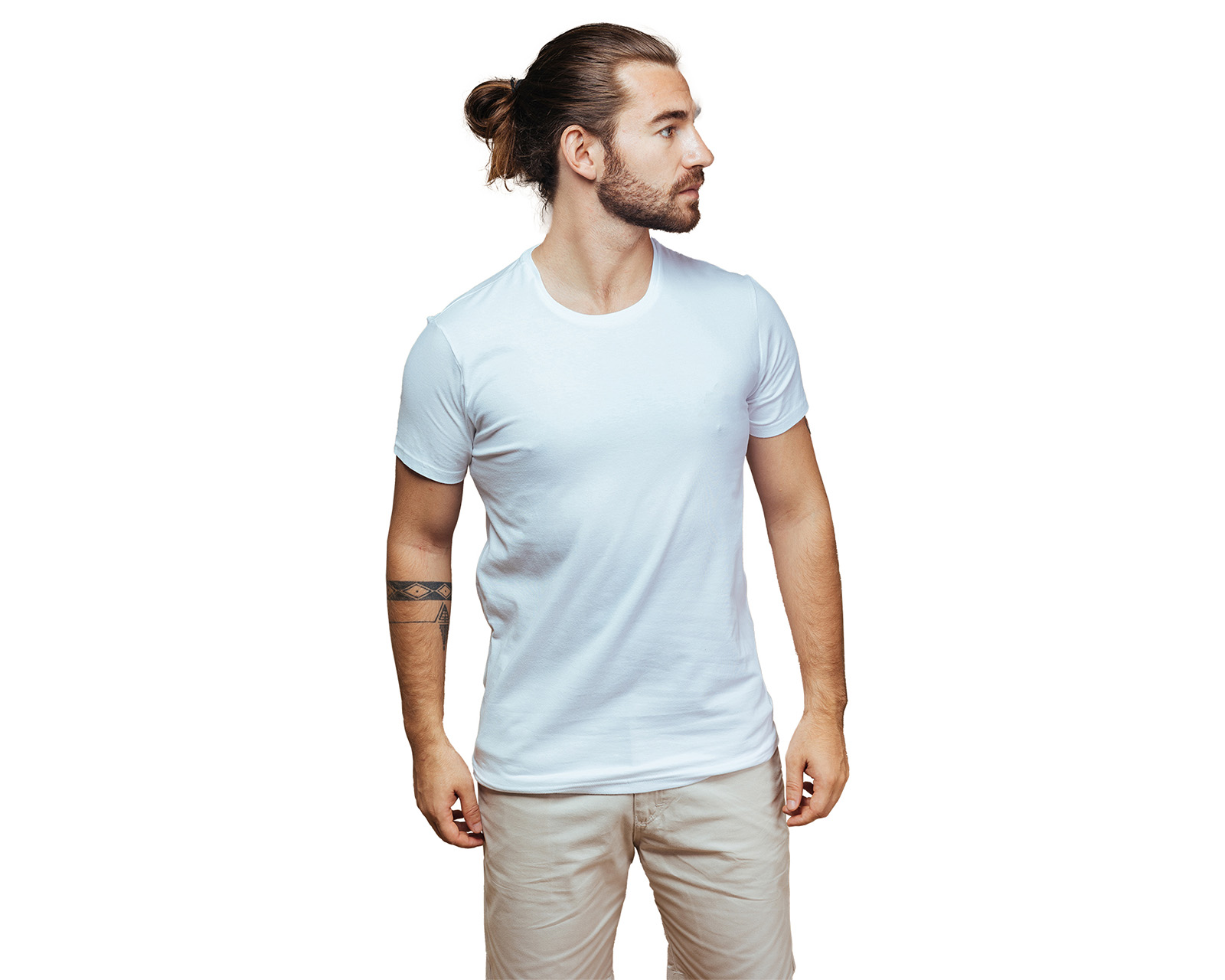 Foto 2 pulgar | Playera De Manga Corta Para Hombre Marca Rams Cottons Modelo Sergio Color Blanco Cuello Redondo Corte Slim Fit