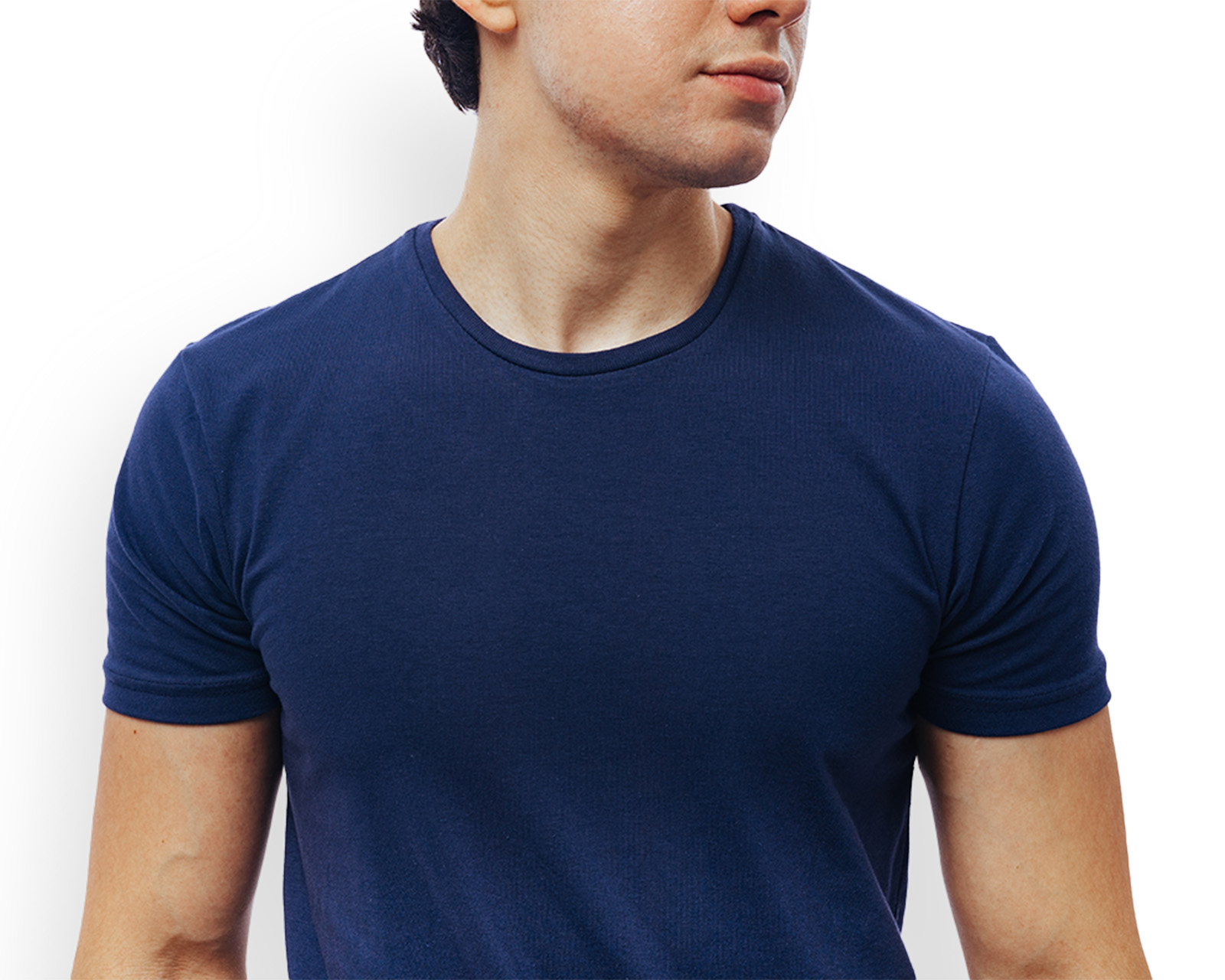 Foto 3 | Playera De Manga Corta Para Hombre Marca Rams Cottons Modelo Sergio Color Azul Marino Cuello Redondo Corte Slim Fit