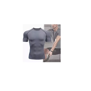 Foto 2 | Playera Licra Deportiva Compresión Manga Corta M Eo Safe Imports Esi-14382 Gris