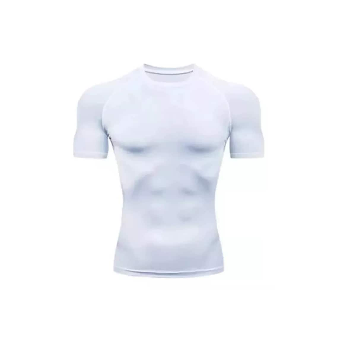 Playera Licra Deportiva Compresión  Manga Corta  M  Eo Safe Imports Esi-14381 Blanco $409