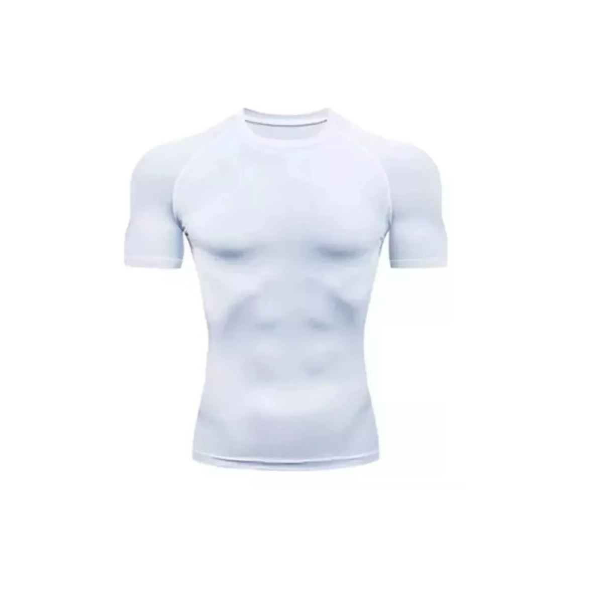 Playera Licra Deportiva Compresión  Manga Corta  M  Eo Safe Imports Esi-14381 Blanco