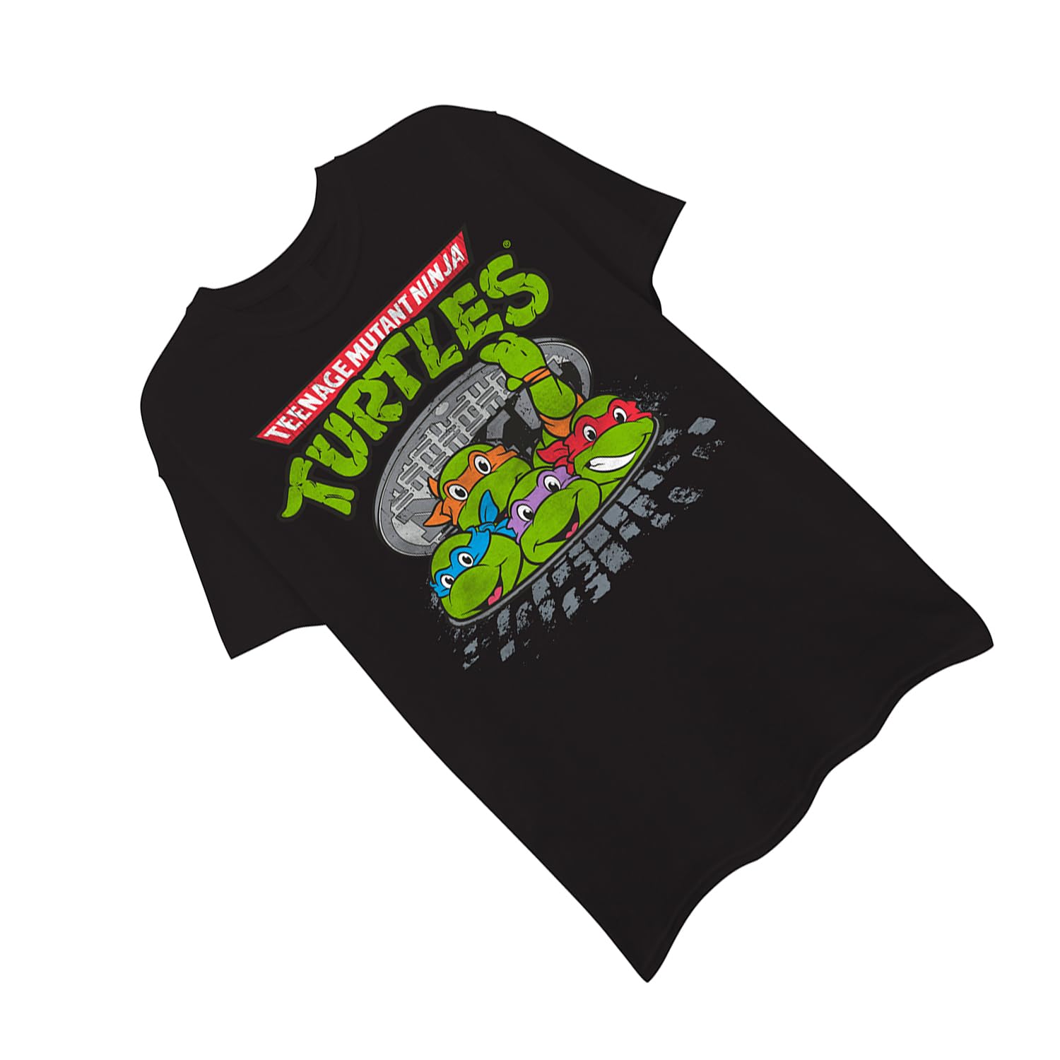 Foto 4 pulgar | Camiseta Teenage Mutant Ninja Turtles Sewer Group Para Hombre, Negra, Talla S - Venta Internacional.