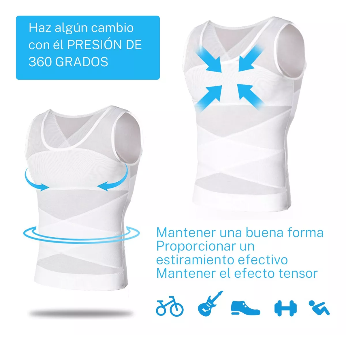 Foto 4 pulgar | 2pcs Ginecomastia Camisa Hombres Adelgazamiento Pecho Talla G Eo Safe Imports Esi-17081 Multicolor