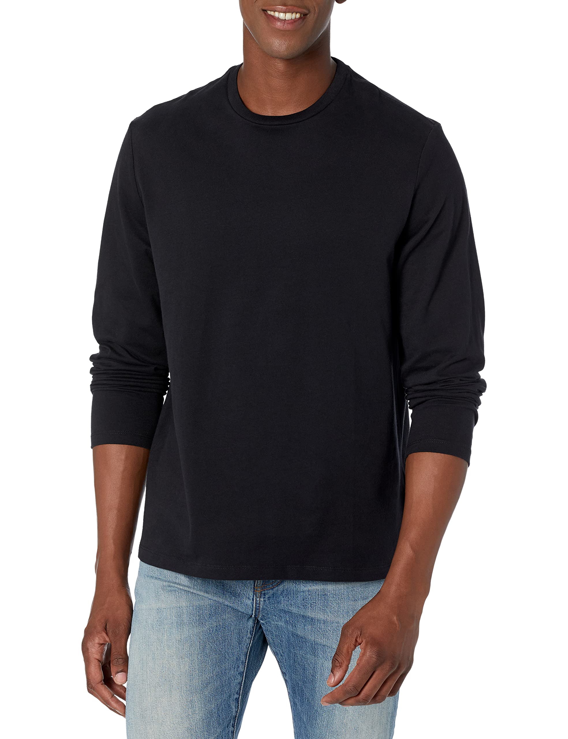 Foto 2 pulgar | Camiseta Amazon Essentials Manga Larga Negra para Hombre - Venta Internacional