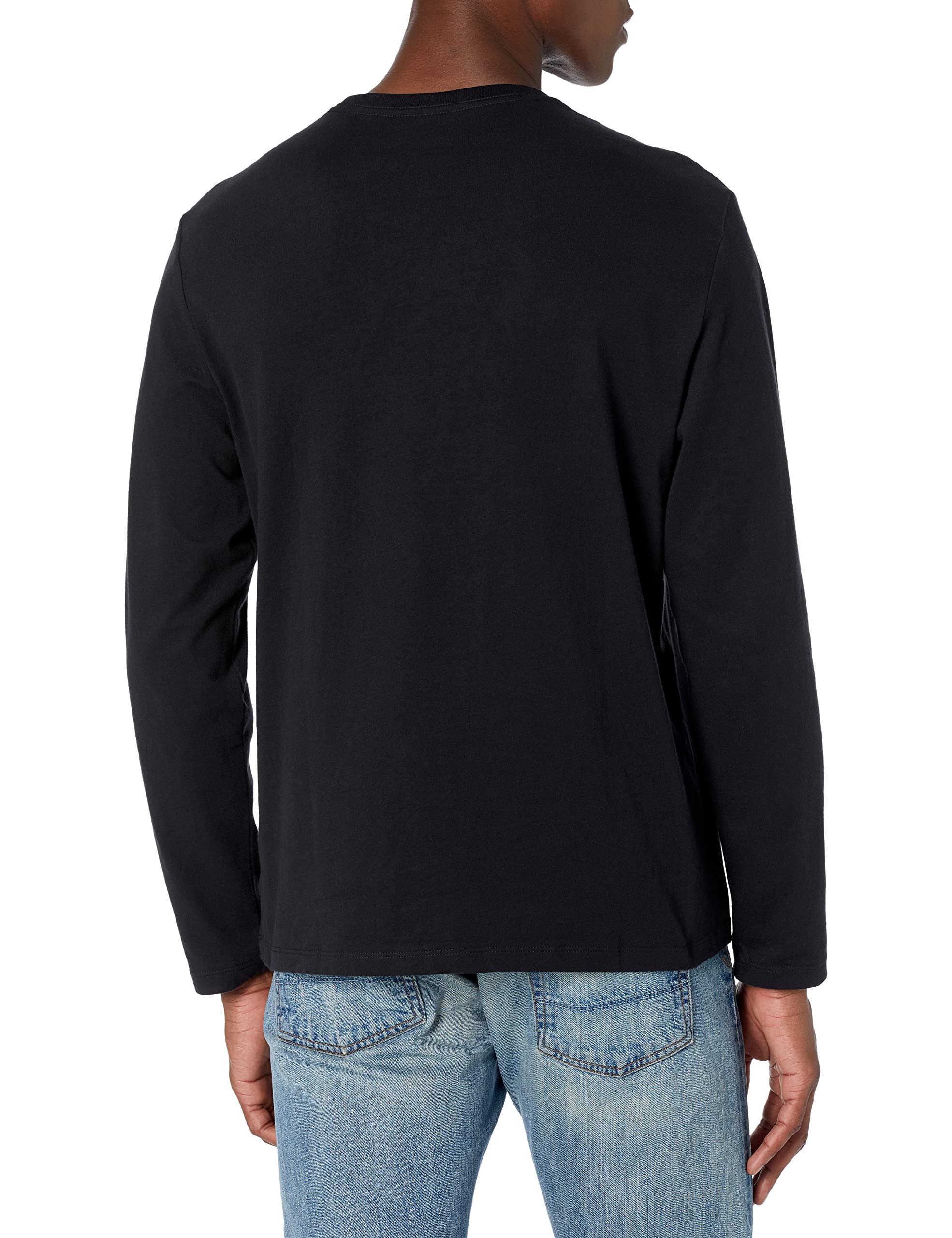 Foto 3 pulgar | Camiseta Amazon Essentials Manga Larga Negra para Hombre - Venta Internacional