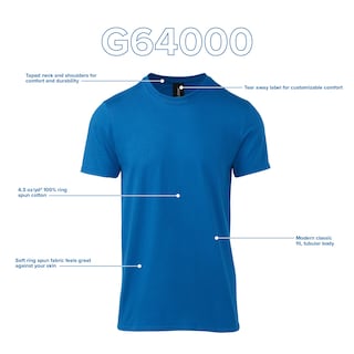 Foto 2 | Camiseta Gildan G64000 Blanca para Hombre Paquete de 2 - Venta Internacional