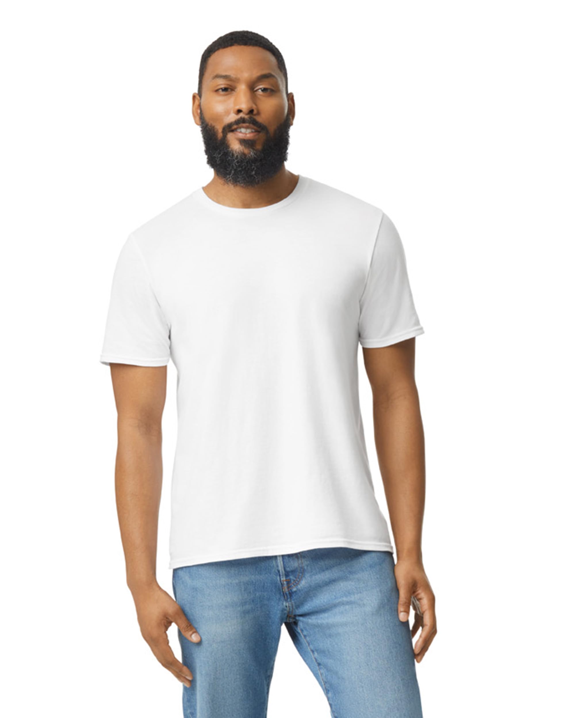 Foto 4 pulgar | Camiseta Gildan G64000 Blanca para Hombre Paquete de 2 - Venta Internacional